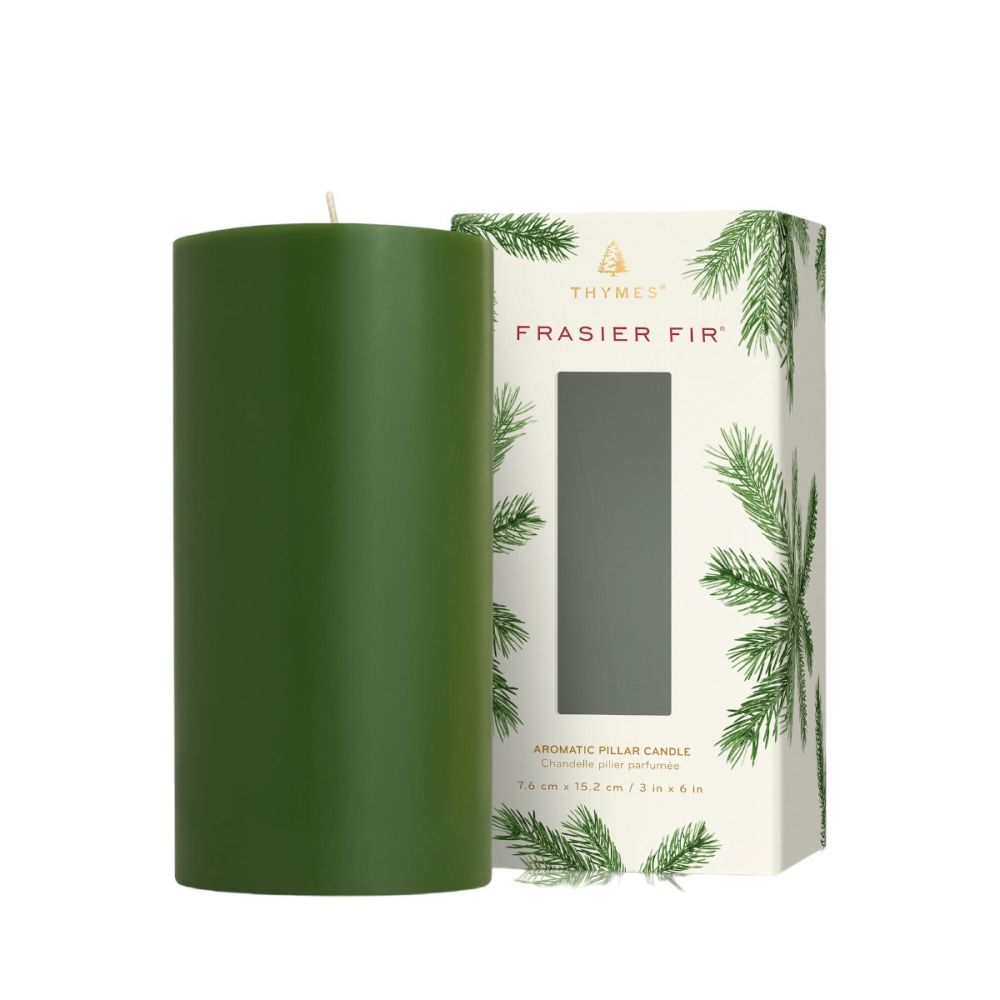 Thymes Frasier Fir Pillar 3x6 Candle