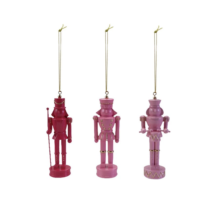 6"H Resin Nutcracker Ornaments with Gold Color Accents - Juli's Wearable Art