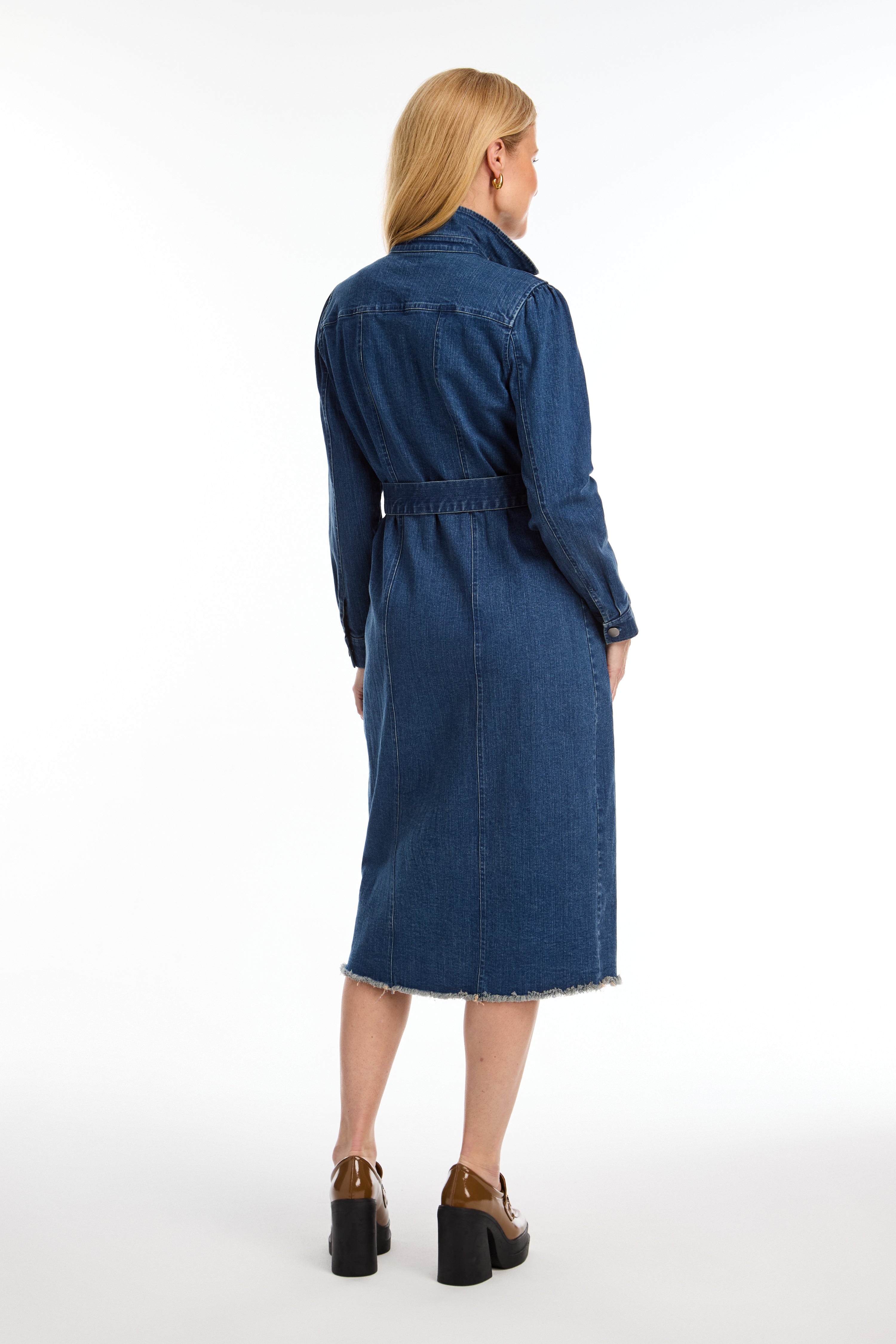 FDJ Midi Denim Dress with Belt