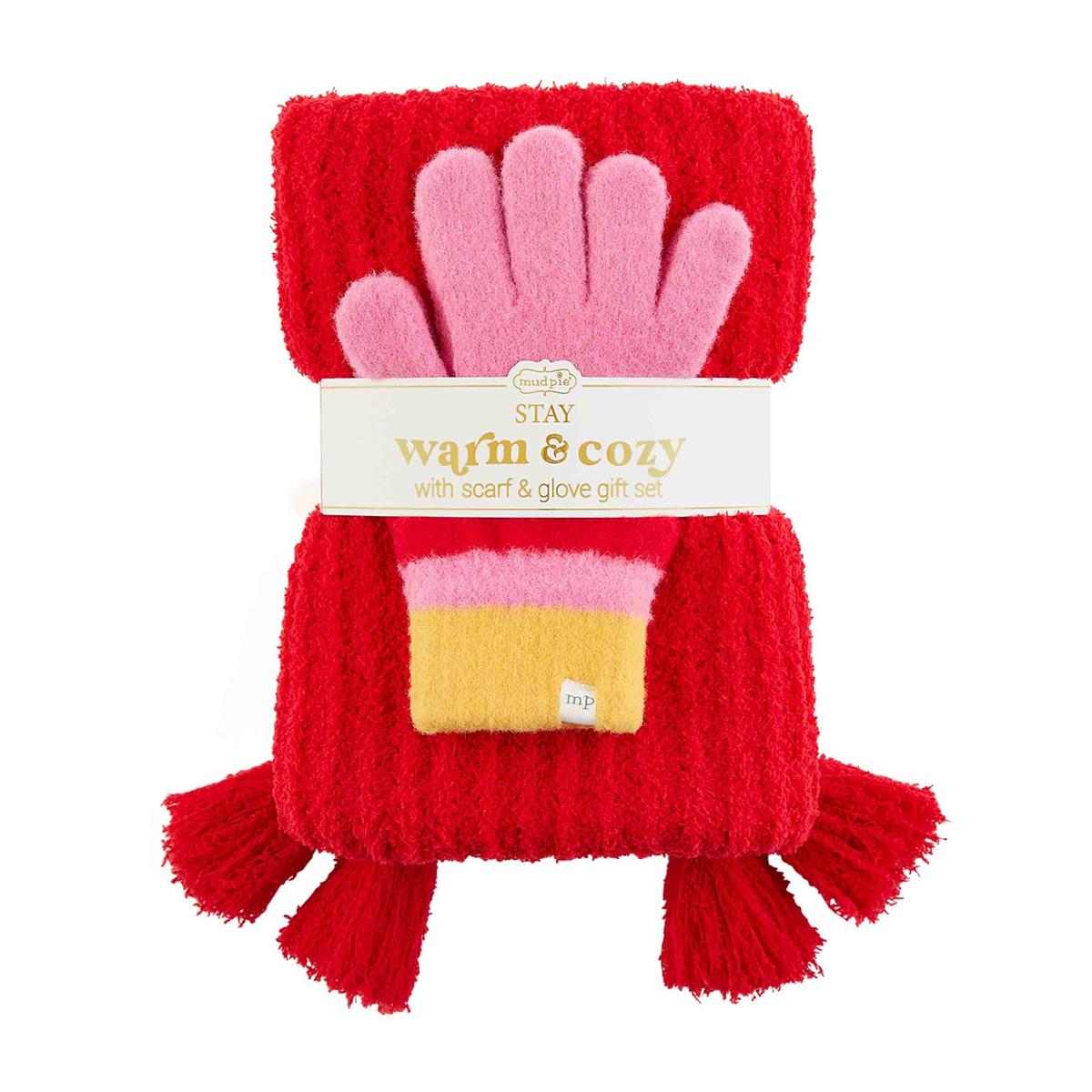 Mudpie Color-Block Scarf & Glove Sets