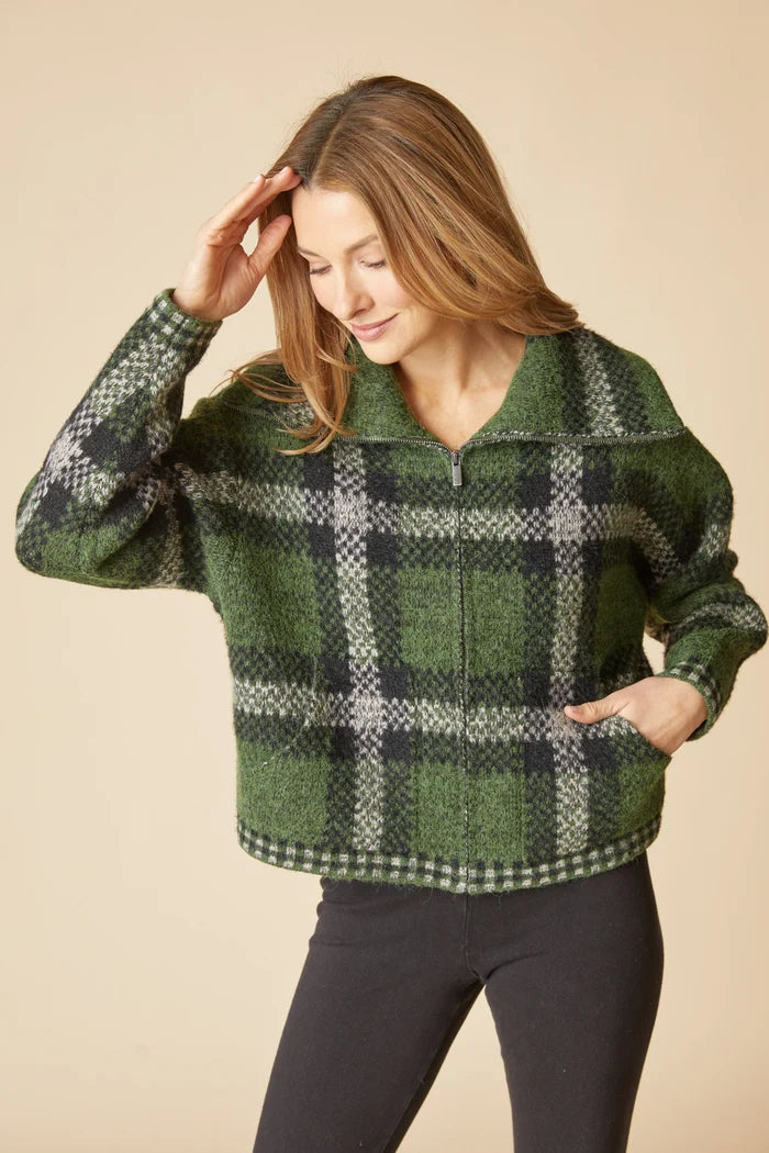 Habitat Plaid Zip Jacket  | Fern