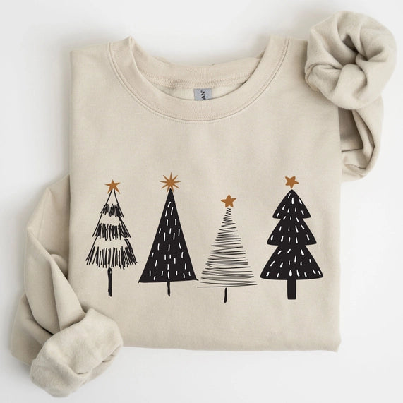 Minimalist Christmas Trees Sweatshirt