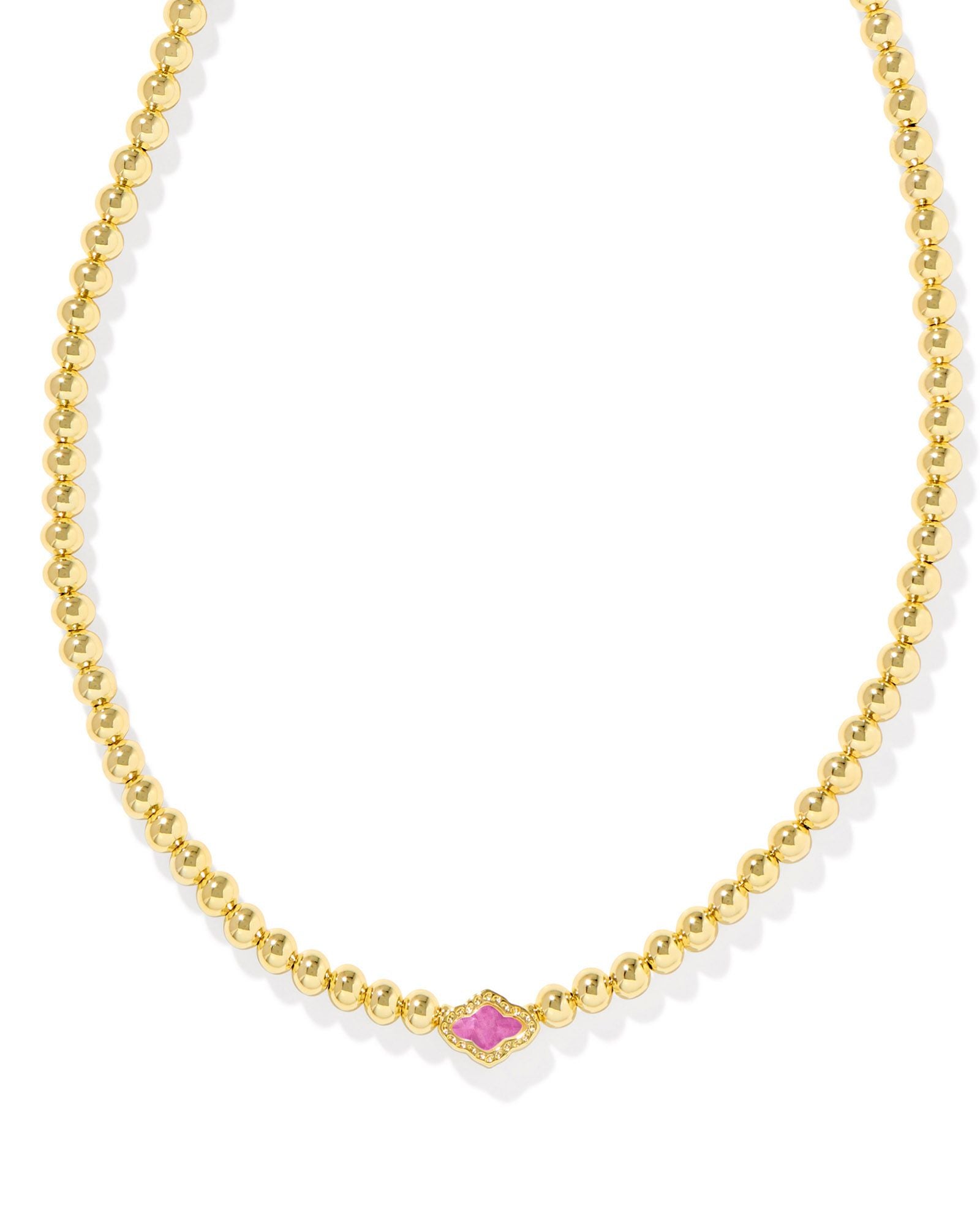 KENDRA SCOTT ABBIE BEADED NECKLACE GOLD AZALEA ILLUSION