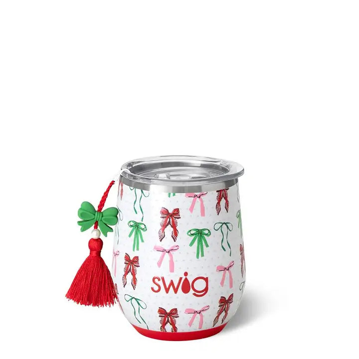 Swig Life- Ribbons and Bows Stemless Wine Cup (12oz)