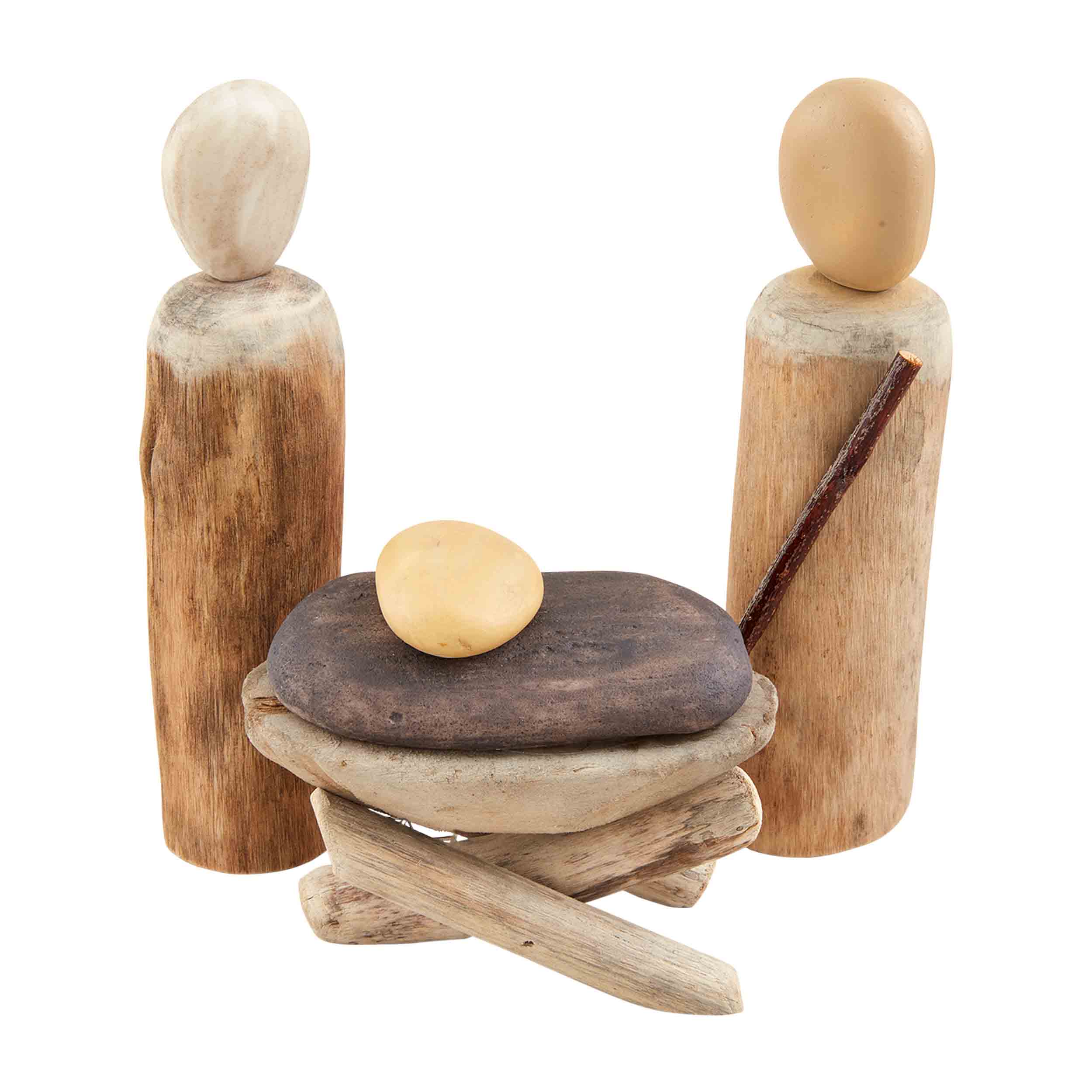 Mudpie Wood & Stone Natural Nativity Set