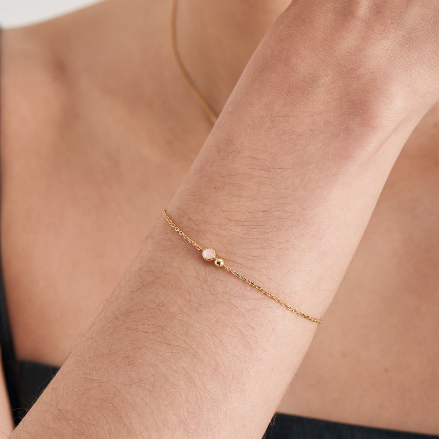 Ania Haie Orb Rose Quartz Gold Chain Bracelet