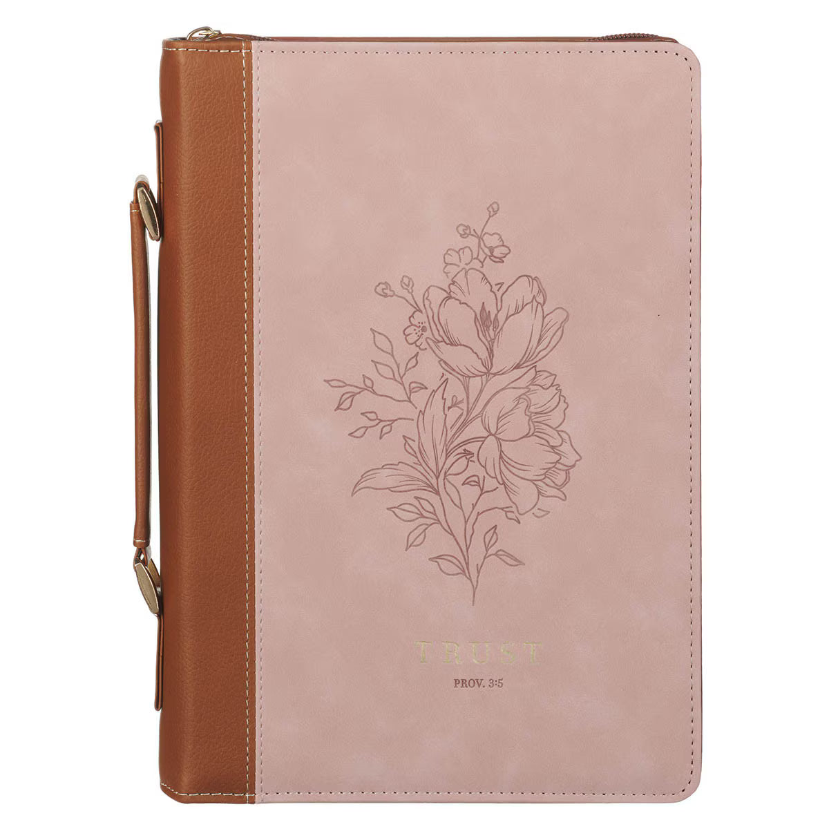 Trust Mottled Blush Faux Leather Fashion Bible Cover - Proverbs 3:5 | Large
