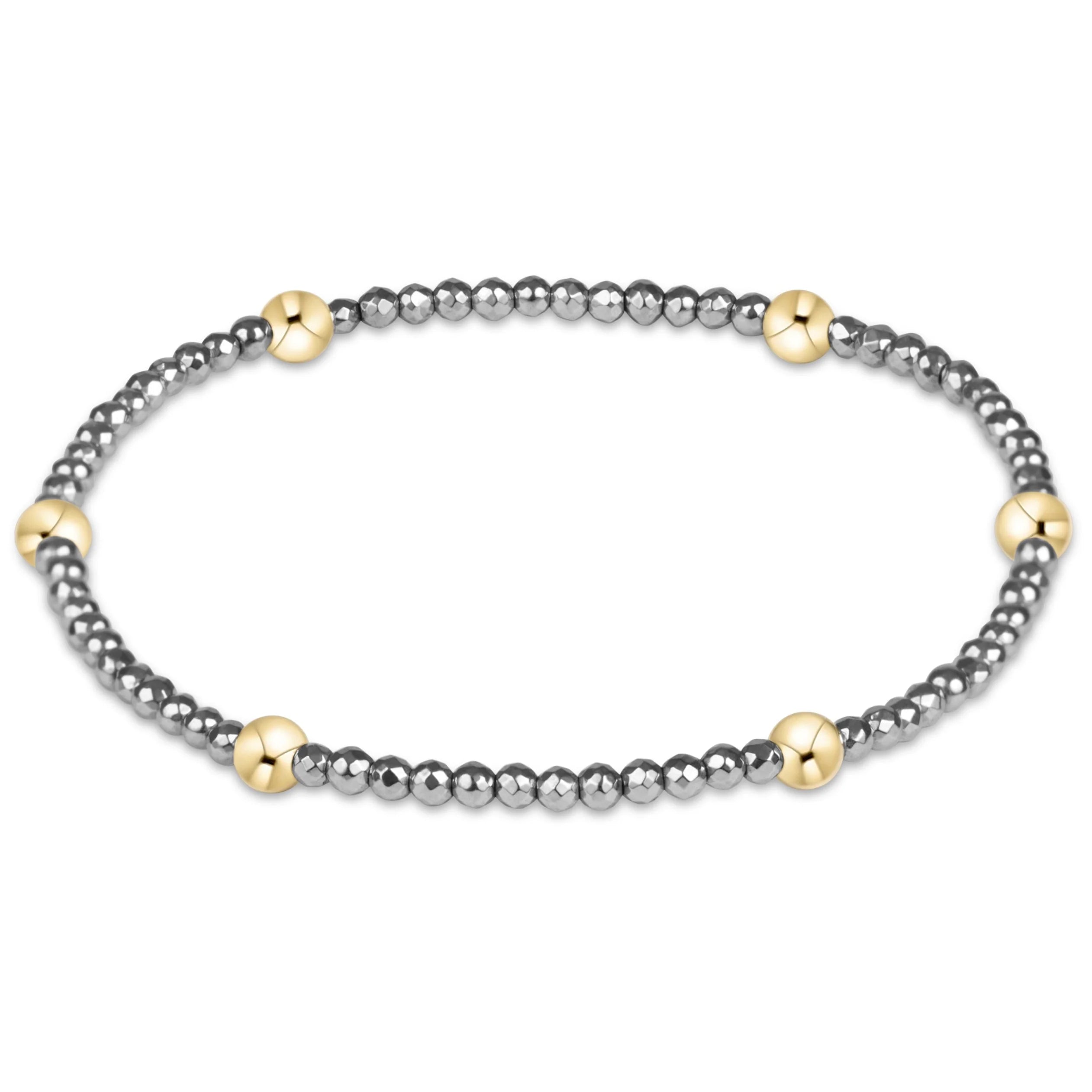 enewton Presence Silver Faceted Hematite 2mm Bracelet | Extends | Gold