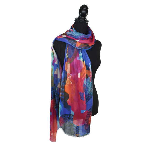 Carnival Dotted and Swirled Print Scarf