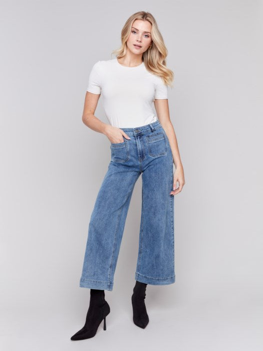 Charlie B Front Patch Pocket, Flare Leg Pant