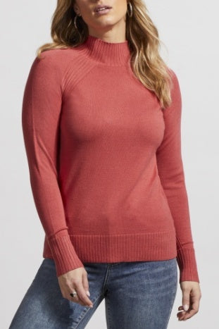 Tribal Funnel Neck Chili Red Sweater