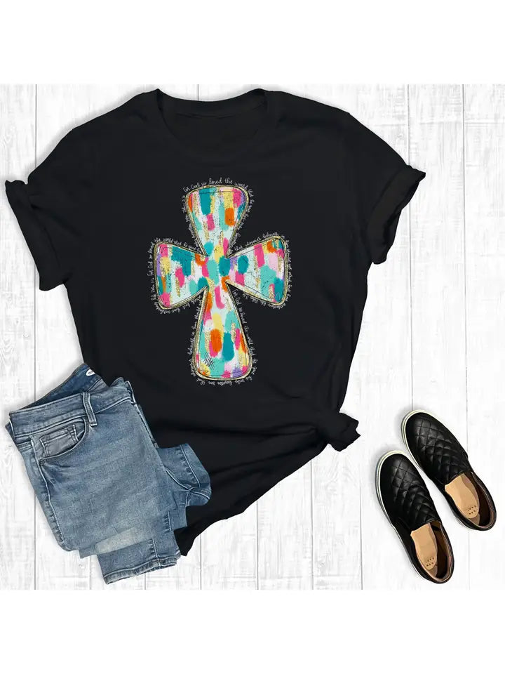 Colorful Cross Graphic Tee