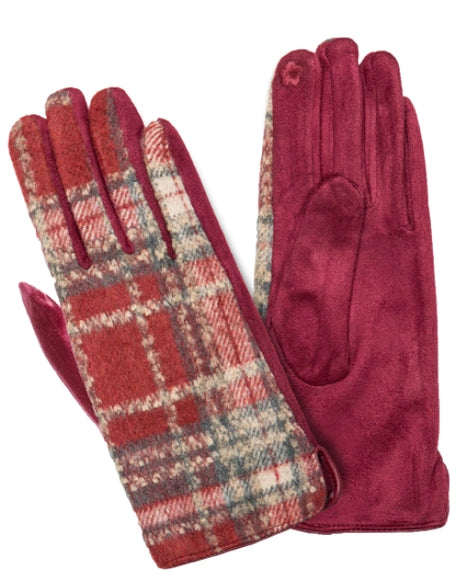 Dawn Plaid Touch Screen Fingertip Gloves