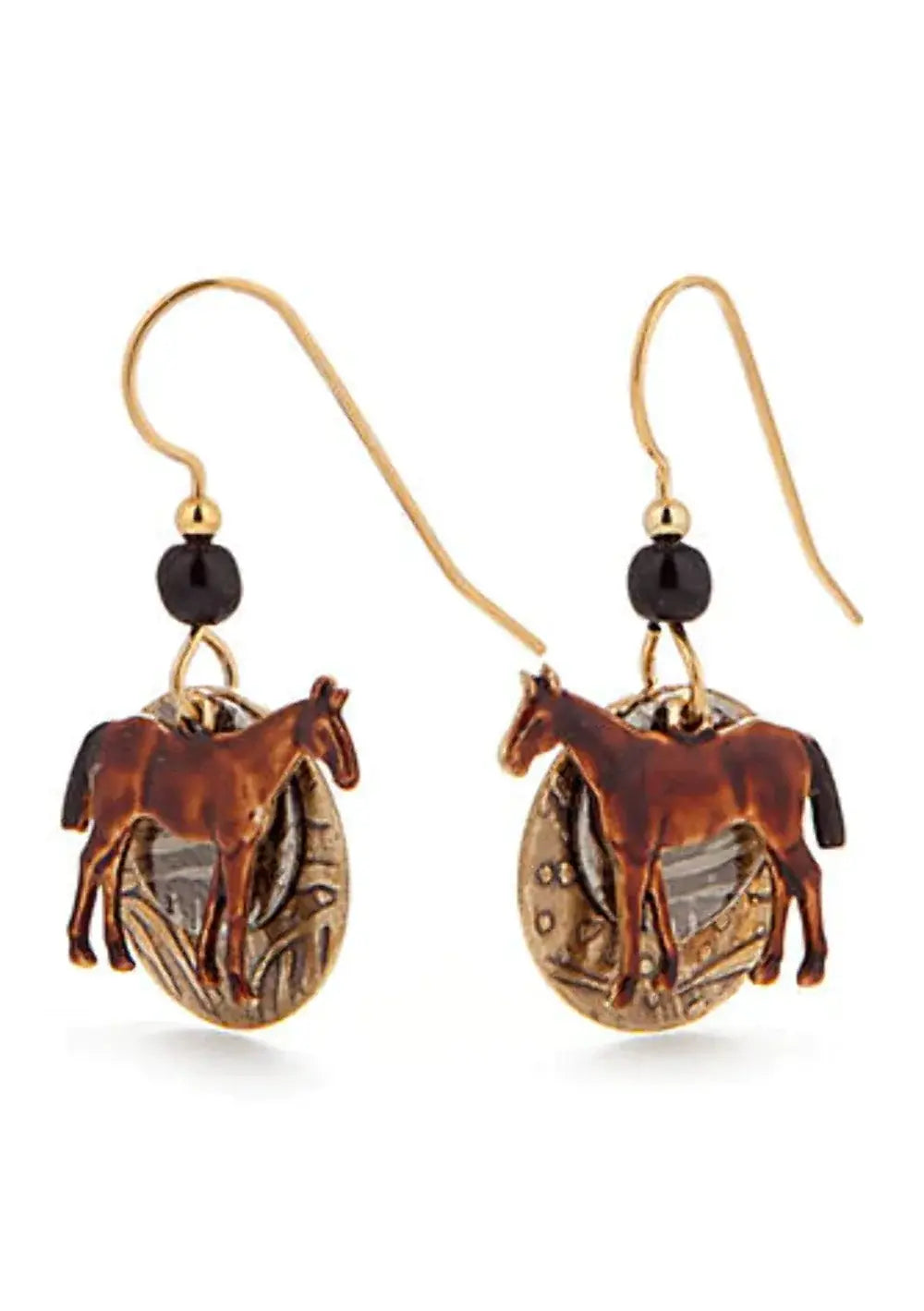 Silver Forest Horse Earrings
