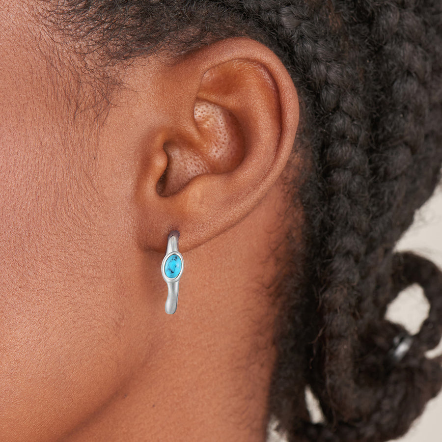 Ania Haie Turquoise Wave Huggie Hoop Earrings
