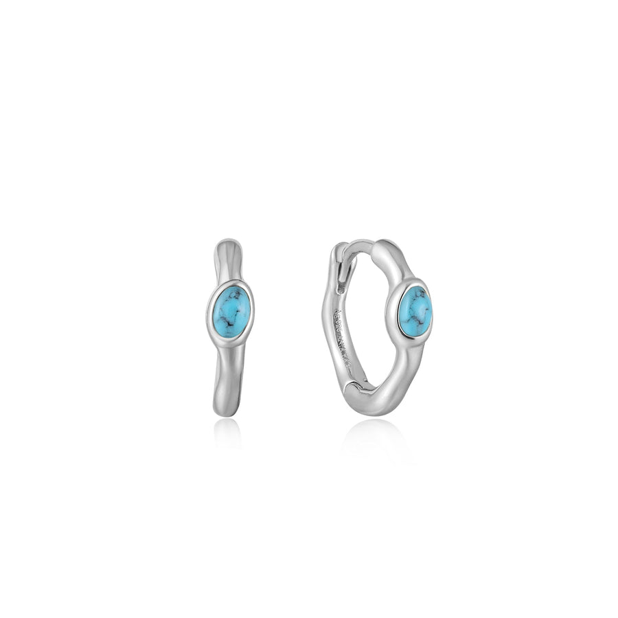 Ania Haie Turquoise Wave Huggie Hoop Earrings