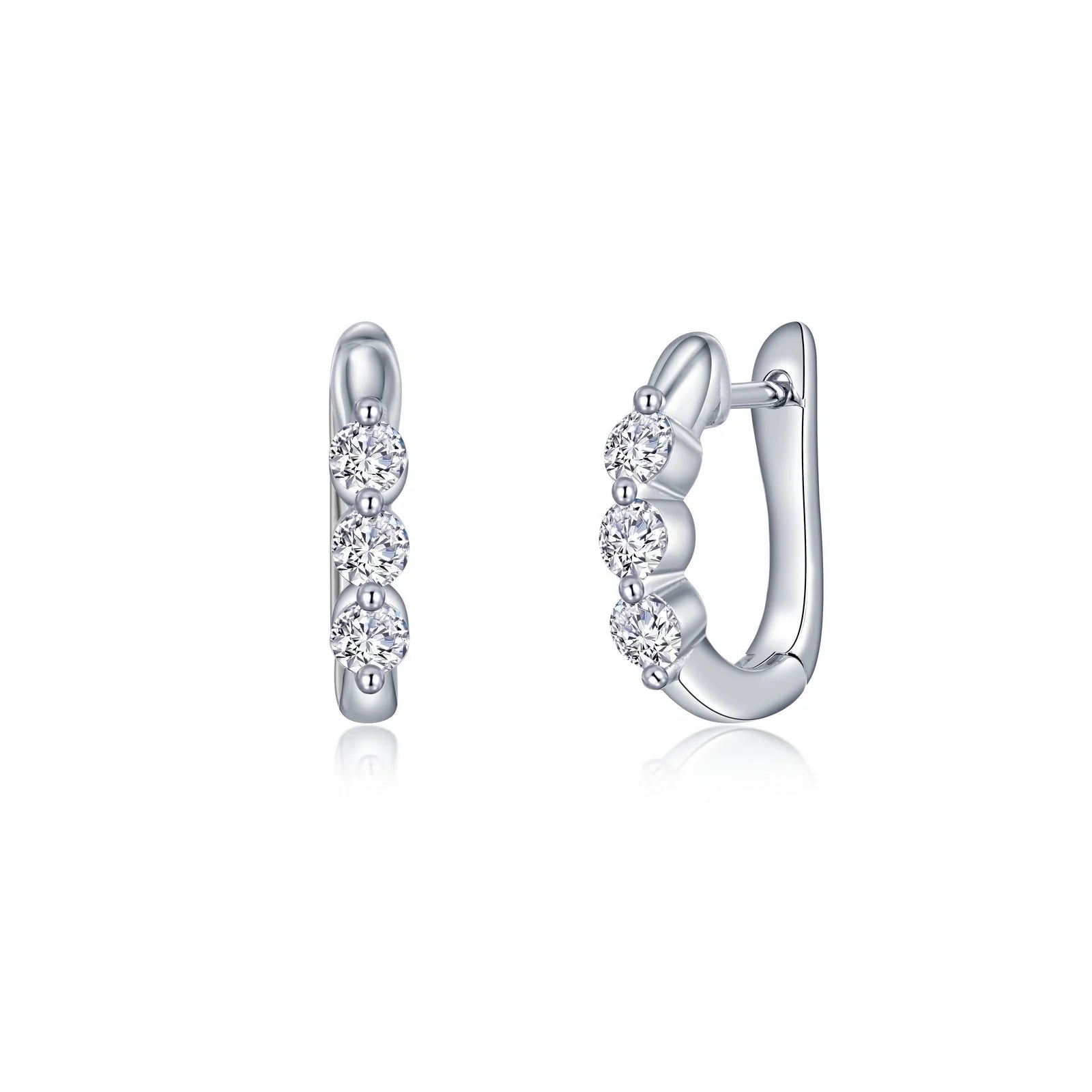 Lafonn 3-Stone Huggie Hoop Earrings