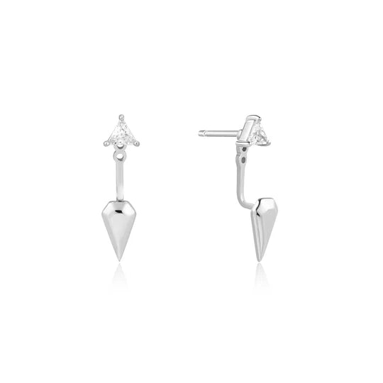 Ania Haie Triangle Cubic Zirconia Geometric Stud Ear Jackets