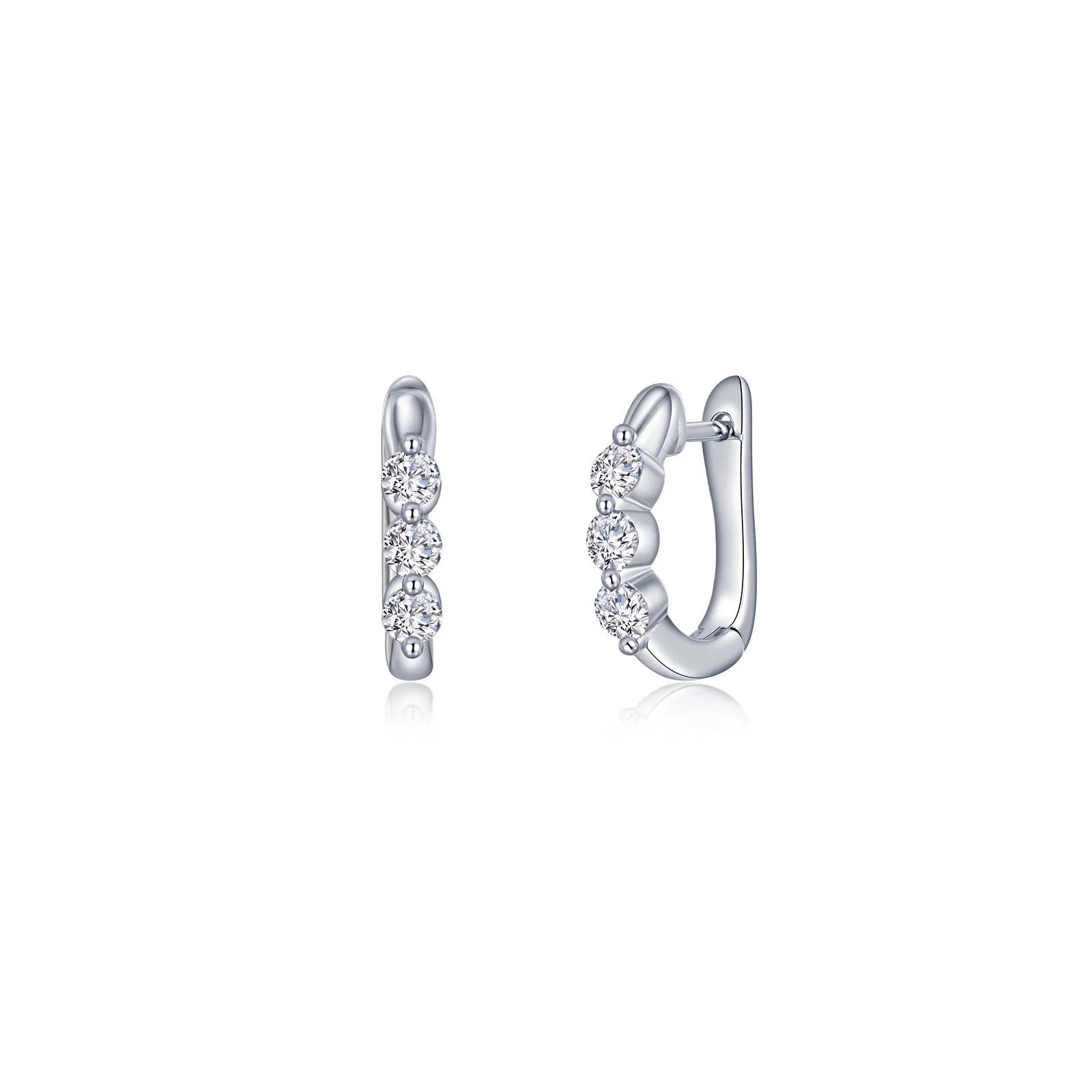 Lafonn 1.0 CTW 3-Stone Huggie Hoop Earrings