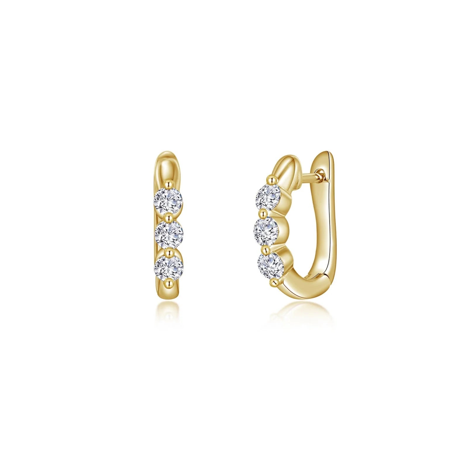 Lafonn 1.5 CTW 3-Stone Huggie Hoop Earrings