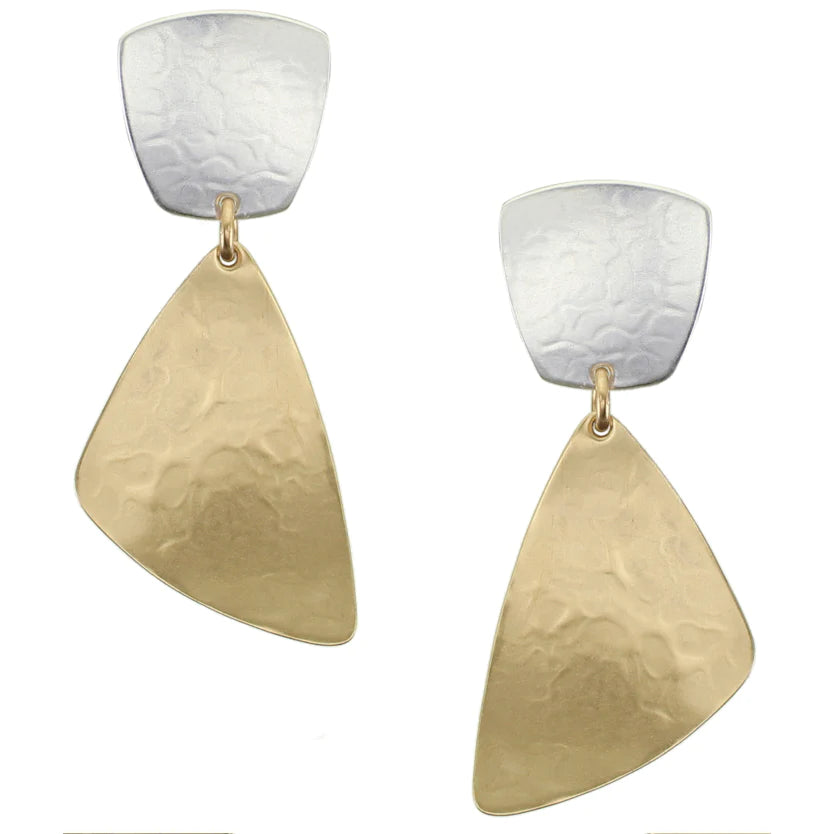 Marjorie Baer Tapered Square with Dished Triangle Clip Earring