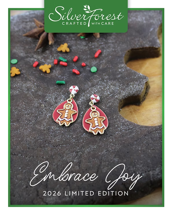 Silver Forest Peppermint Gingerbread Earrings