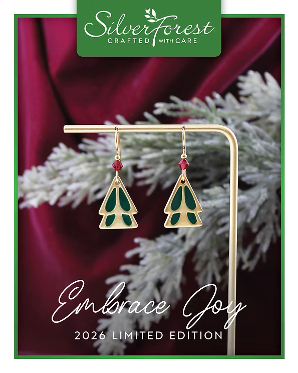 Silver Forest Stately Holiday Tree Earrings