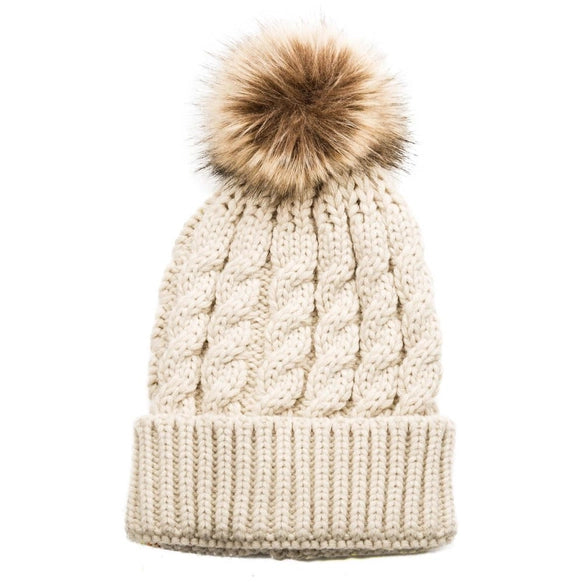 Emma Pom-Pom Knitted Beanie Hat