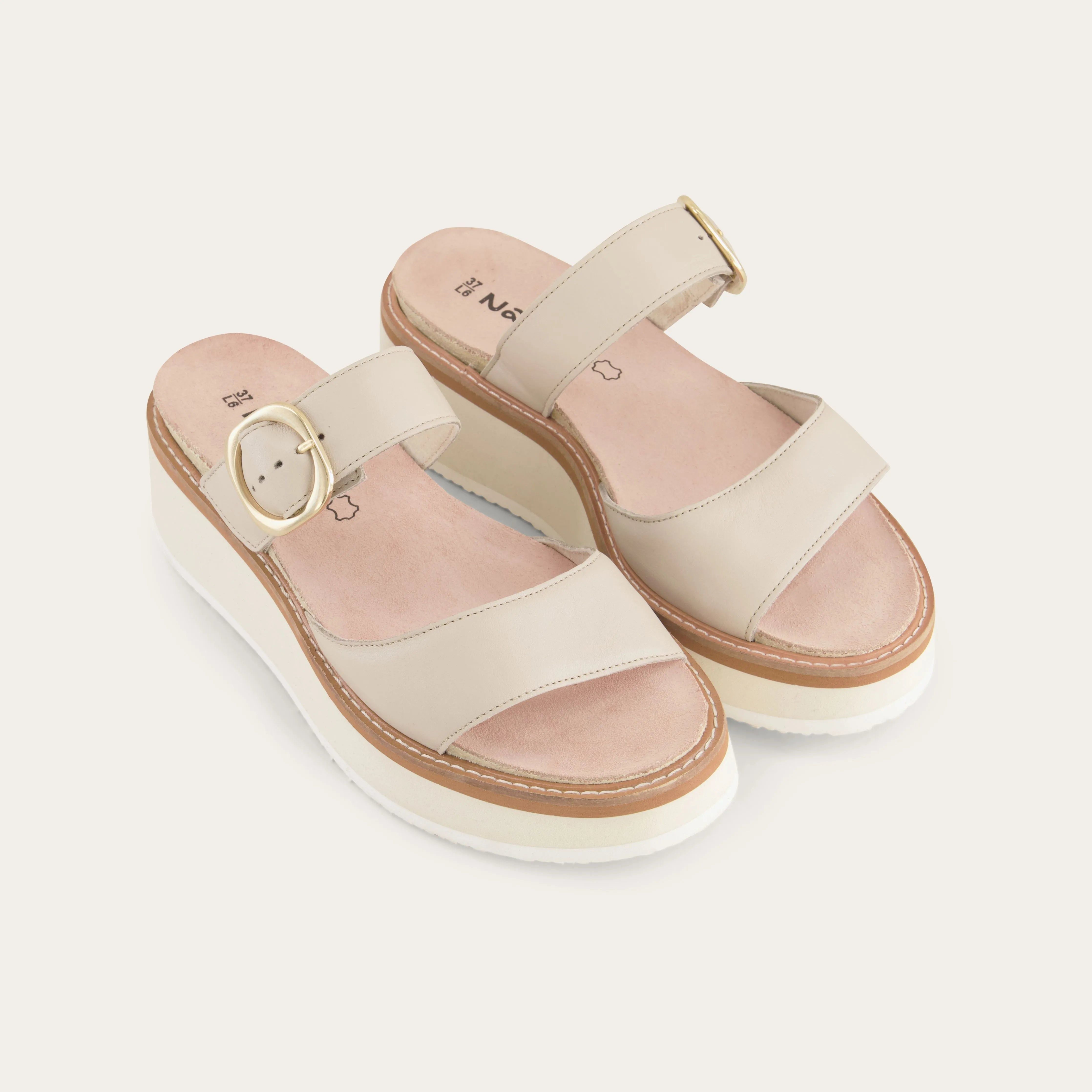 NAOT Halvah Sandals | Ivory Soft Leather
