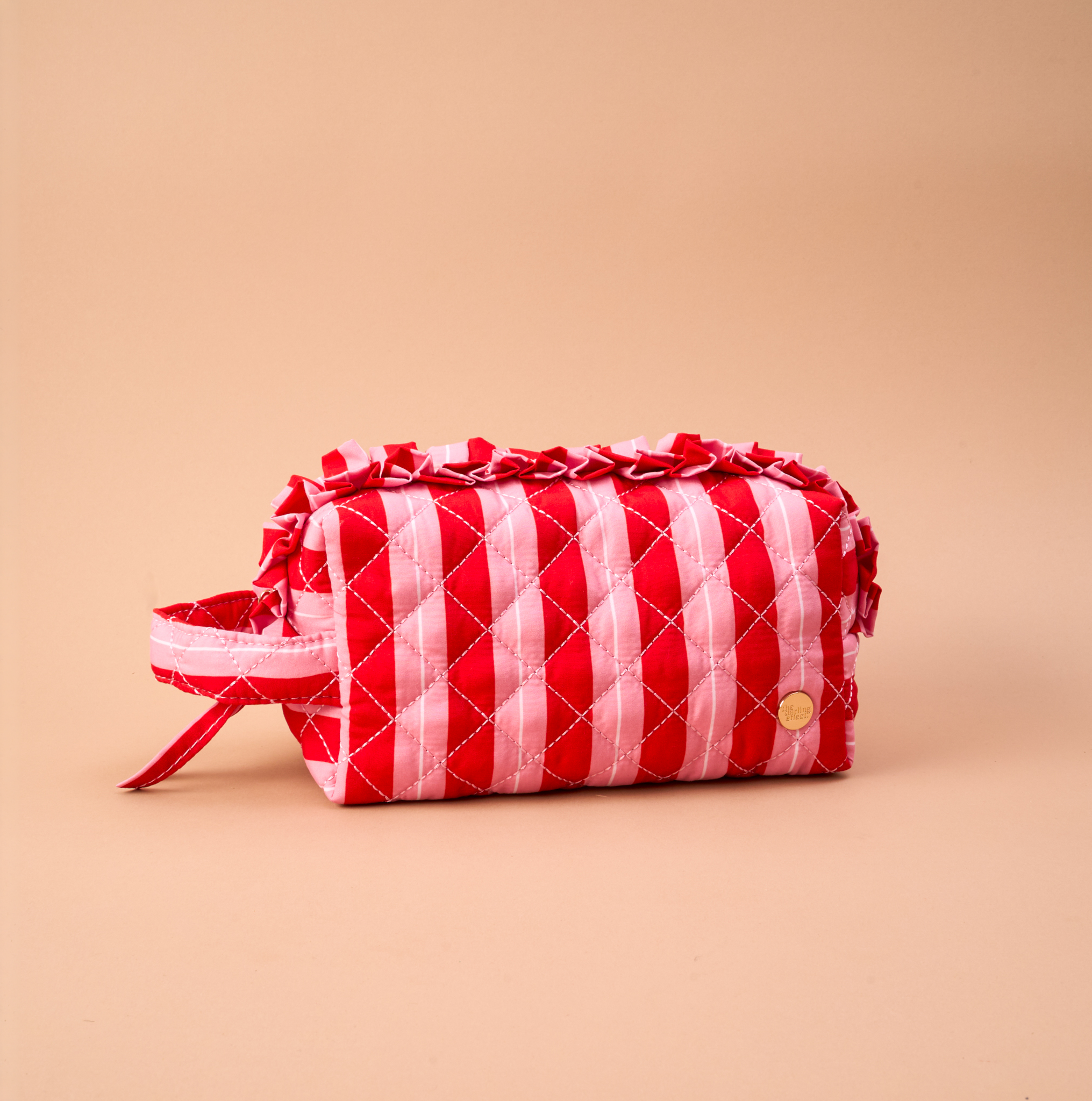 Essentials Quilted Cosmetic Pouch | Peppermint Stripes