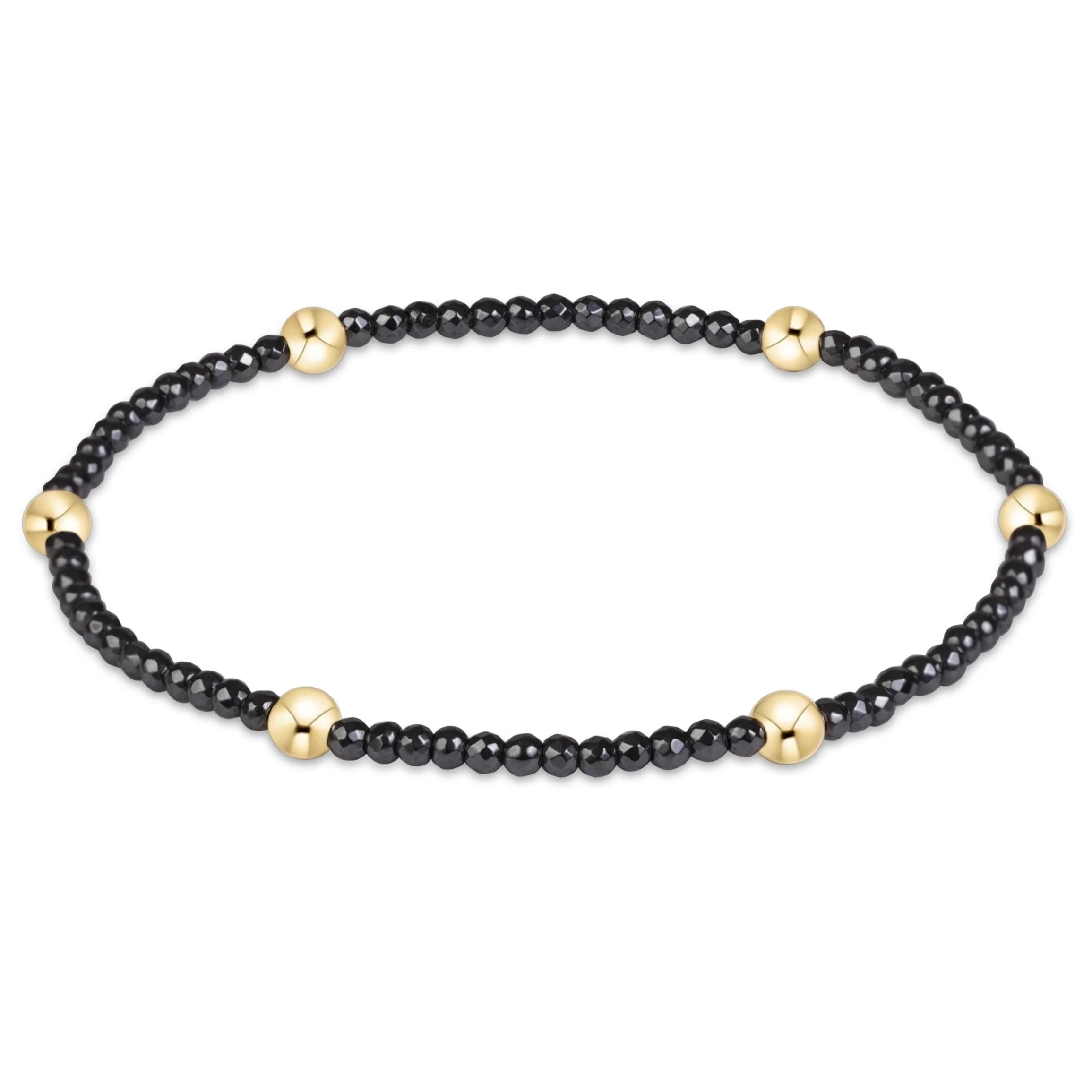 enewton Presence Faceted Hematite 2mm Bracelet  | Extends | Gold