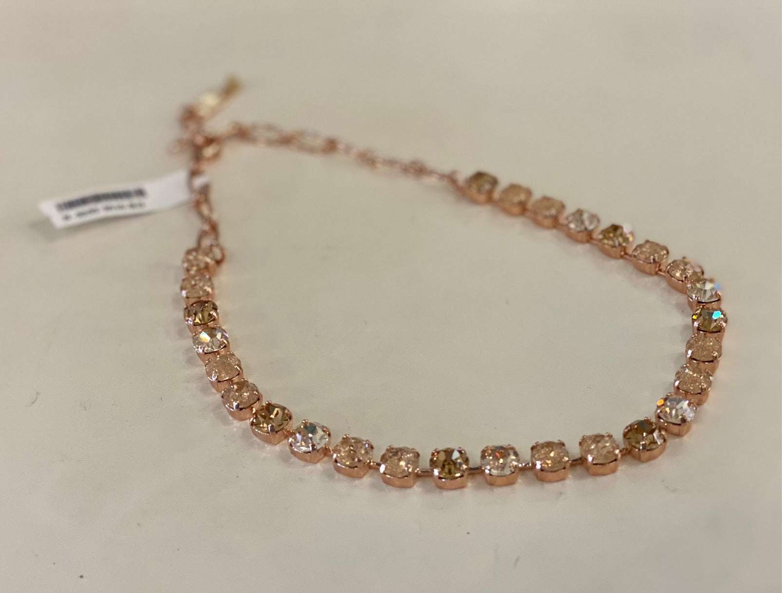 Mariana Rose Gold Must-Have Everyday Crystal Necklace in "Desert Rose"