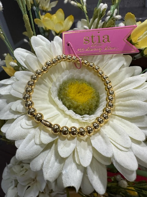 Stia Classy & Comfortable Silver Stretch Bracelets- Plain Beads 5MM