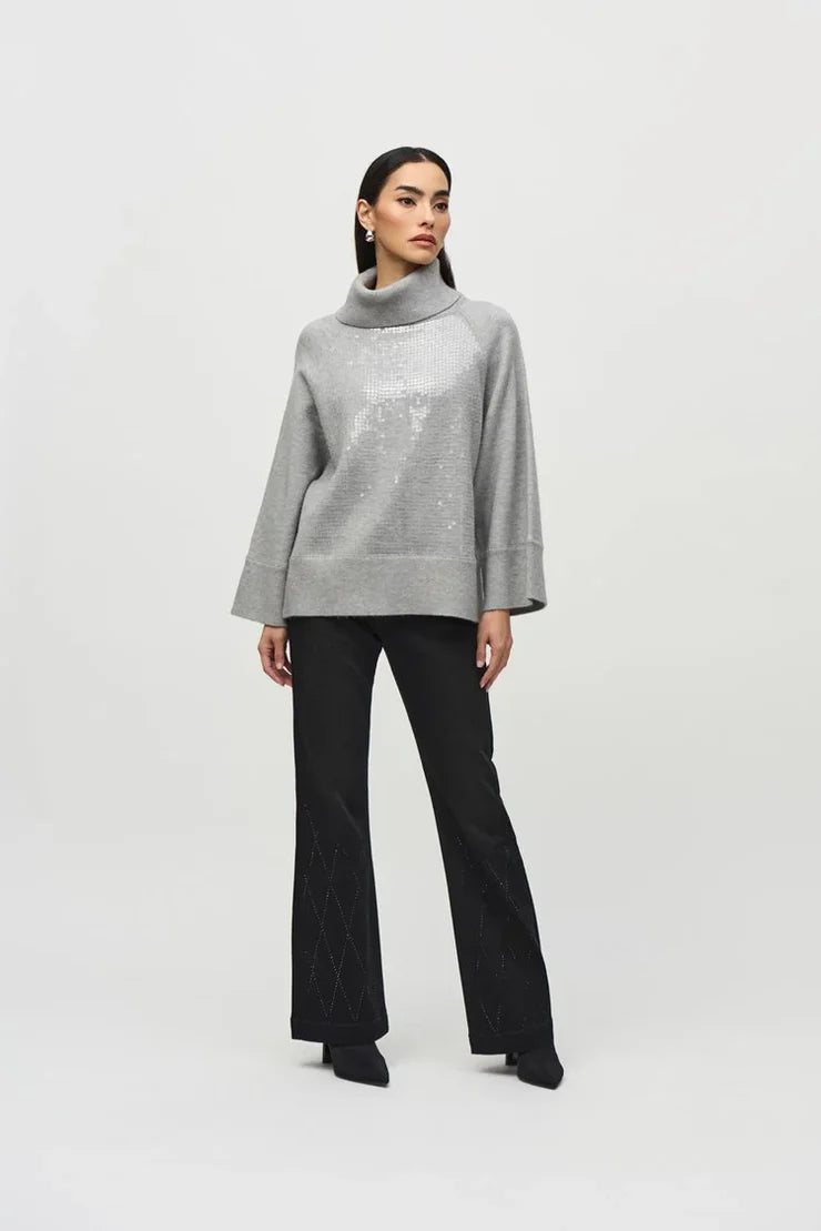 Joseph Ribkoff Sweater Knit Boxy Top With Sequins