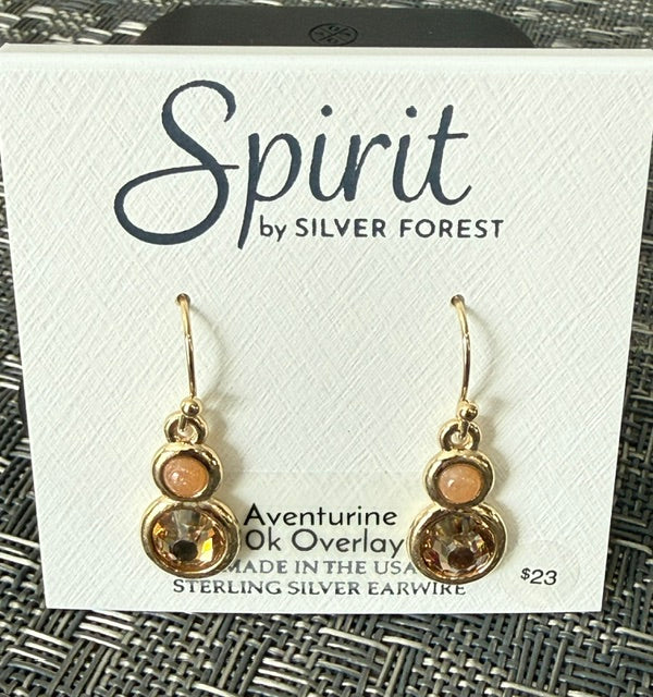 Silver Forest | Spirit Collection | Chic Stone Duo Drop Earrings | Gold