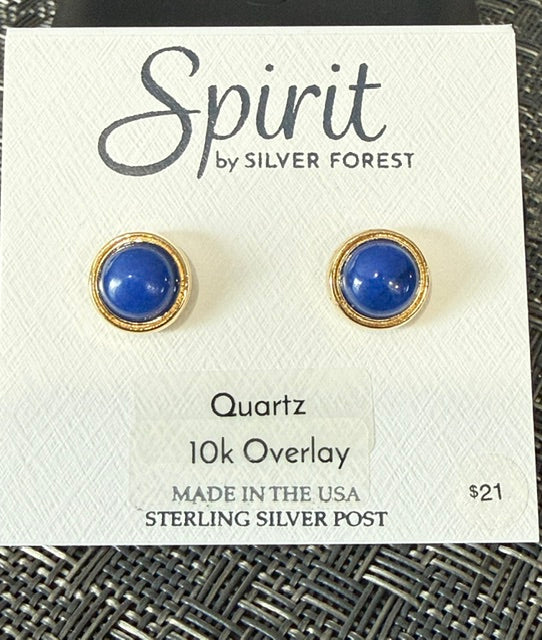 Silver Forest | Spirit Collection | Quartz Small Stone Stud Gold Earrings