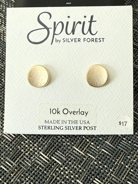 Silver Forest | Spirit Collection | Round Saddle Gold Stud Earrings