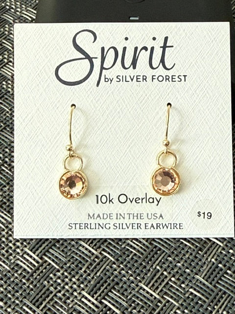 Silver Forest | Spirit Collection | Dainty Gold Crystal Drop Earrings