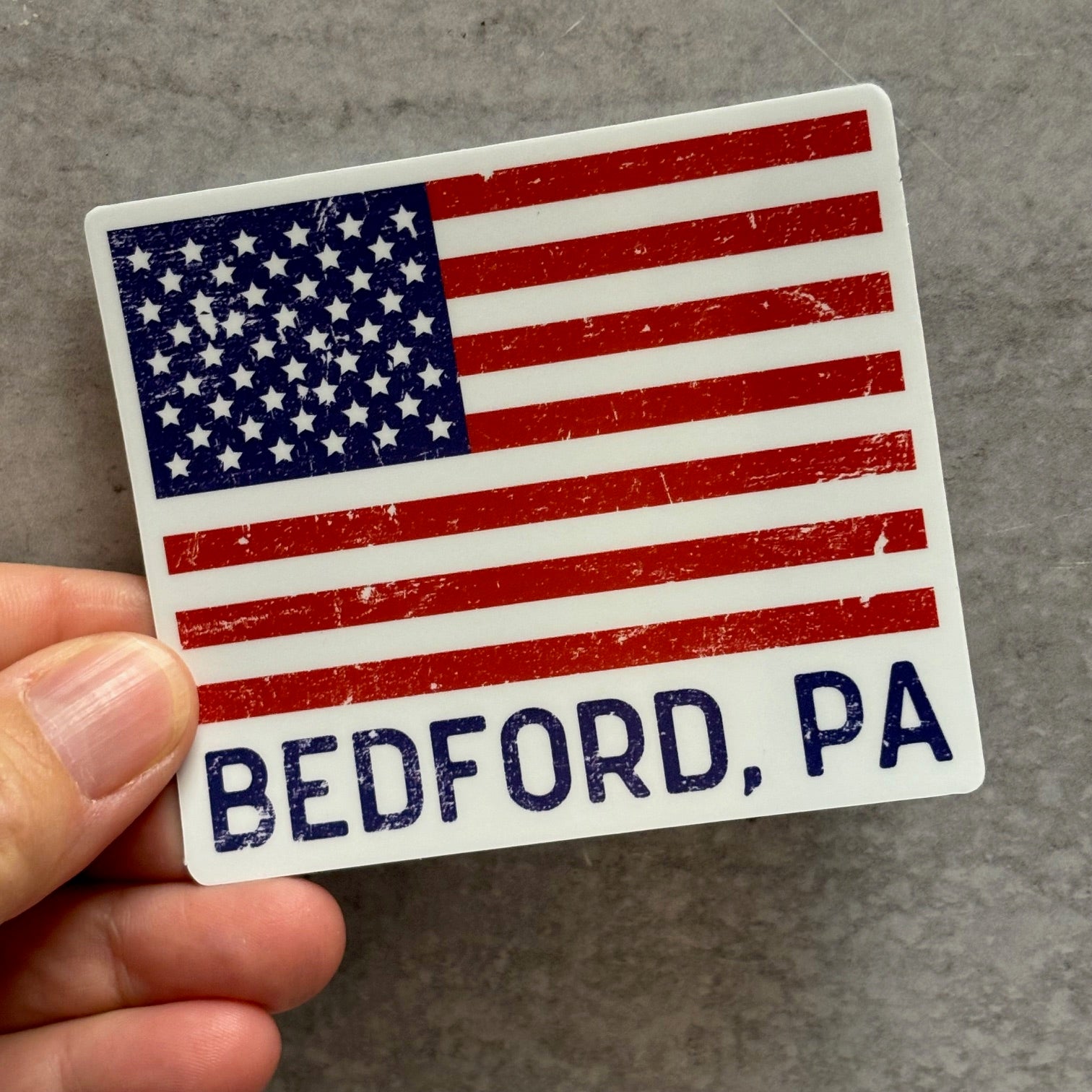 Bedford PA American Flag Sticker