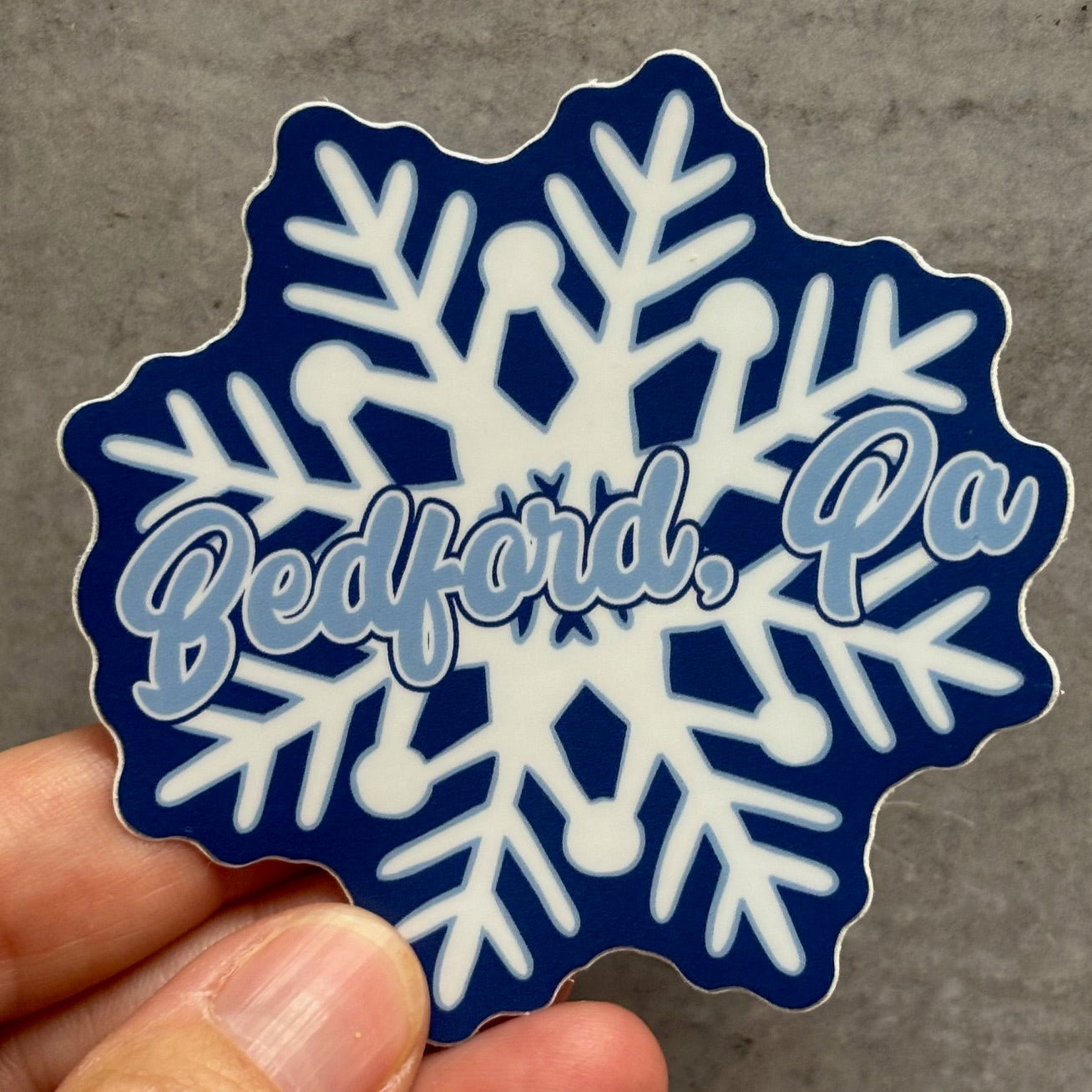 Bedford PA Blue Snowflake Sticker