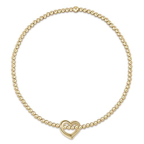 enewtonClassic Gold 2.5mm Beaded Bracelet with Love Charm