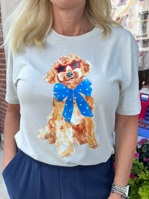 Patriotic Doodle Pup Tee