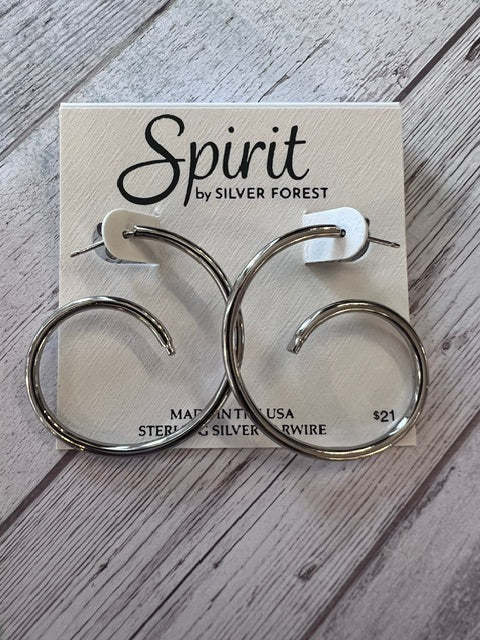Silver Forest | Spirit Collection | Silver Modern Curl Hoop Earrings