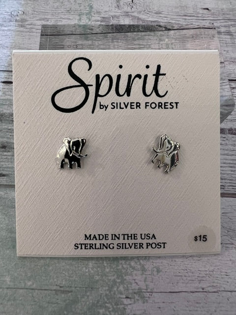 Silver Forest | Spirit Collection | Silver Happy Elephant Post Earrings