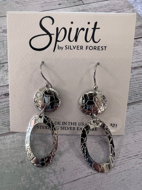 Silver Forest | Spirit Collection | Silver Textured Disc Open Ovals