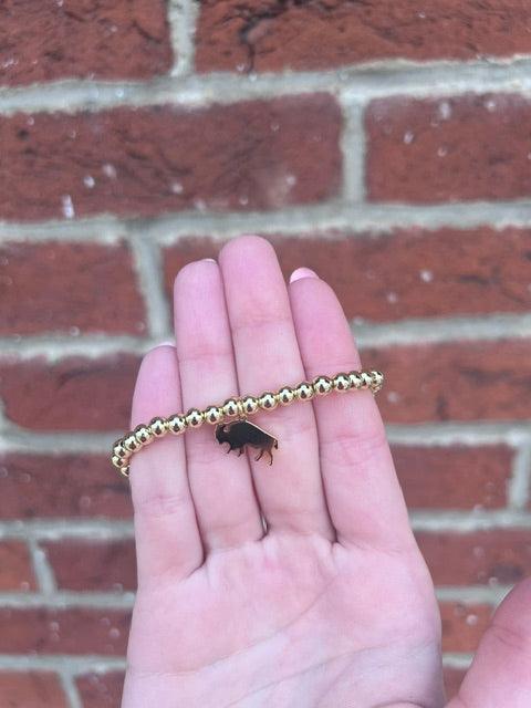 Gold Bison Beaded Bracelet
