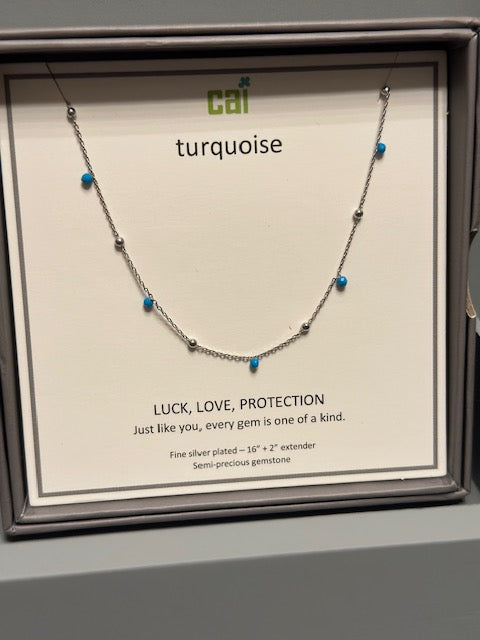 CAI Silver Satellite Gemstone Necklaces