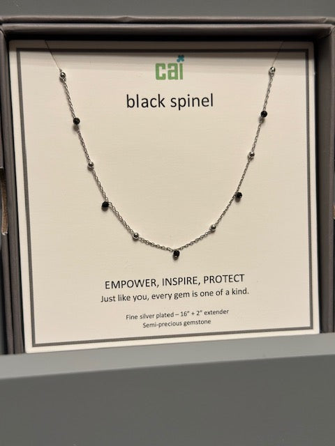 CAI Silver Satellite Gemstone Necklaces