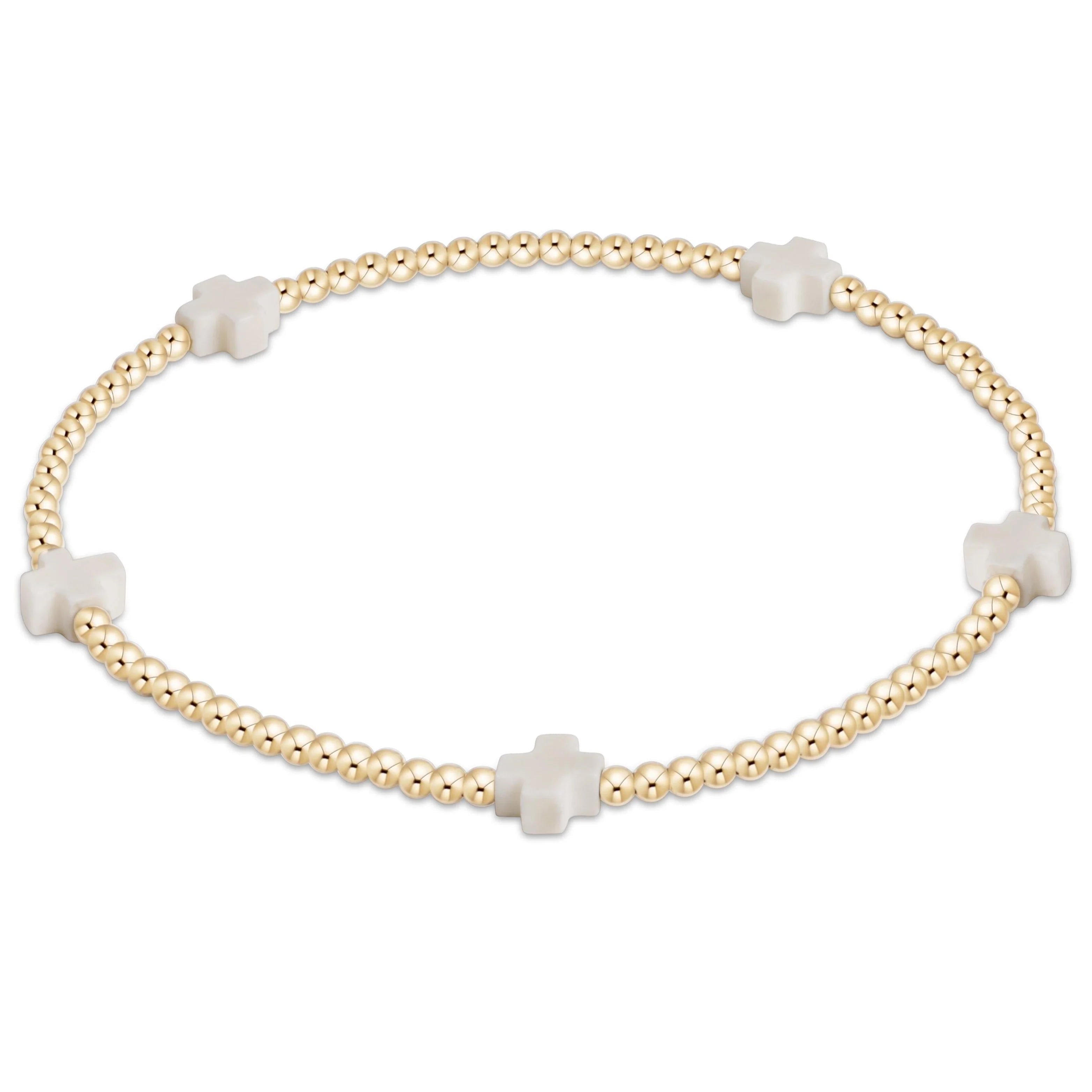 enewton Signature Cross Small 2mm Gold Bracelet | Off White