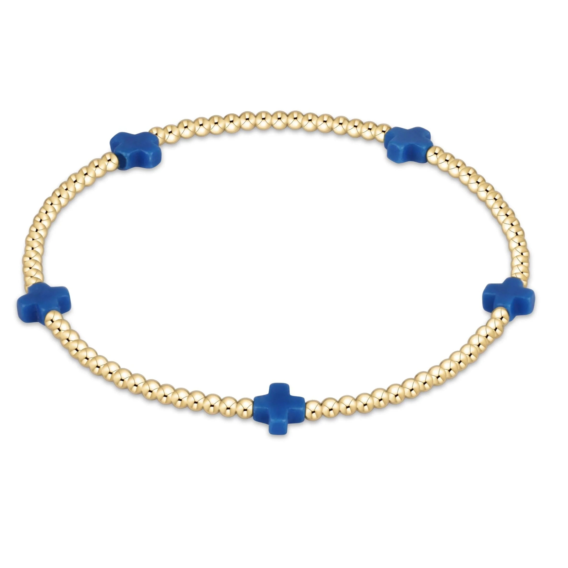 enewton Signature Cross Small 2mm Gold Bracelet | Cobalt